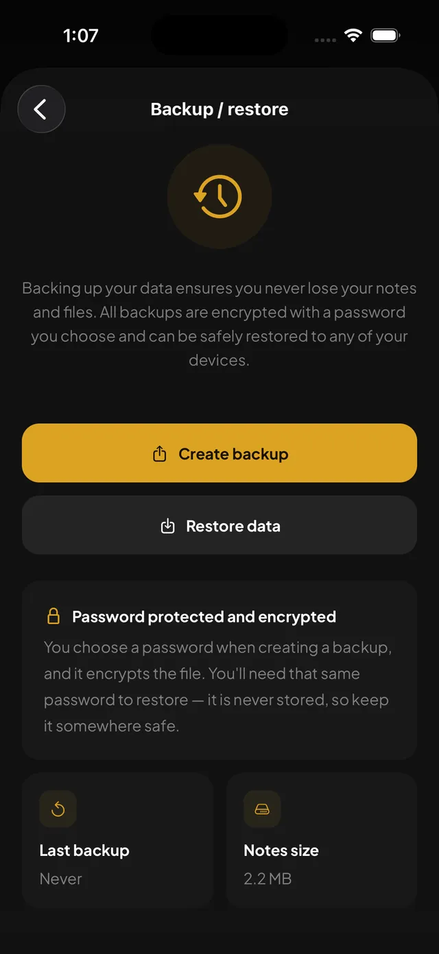 Encrypted Backups — iOS