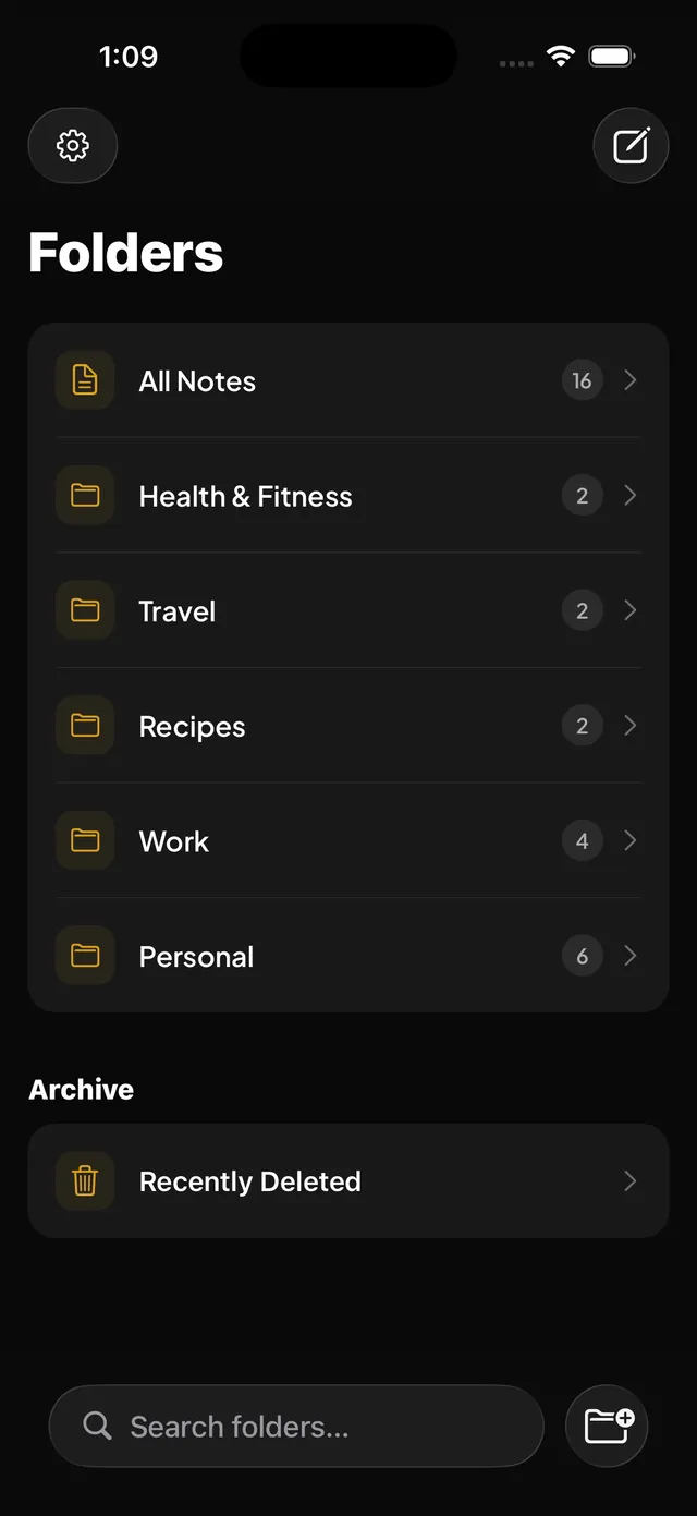Folders — iOS