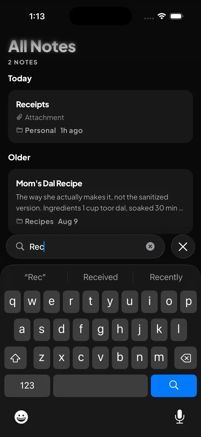 Full-Text Search — iOS
