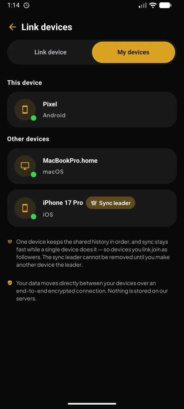 Linked Devices — Android