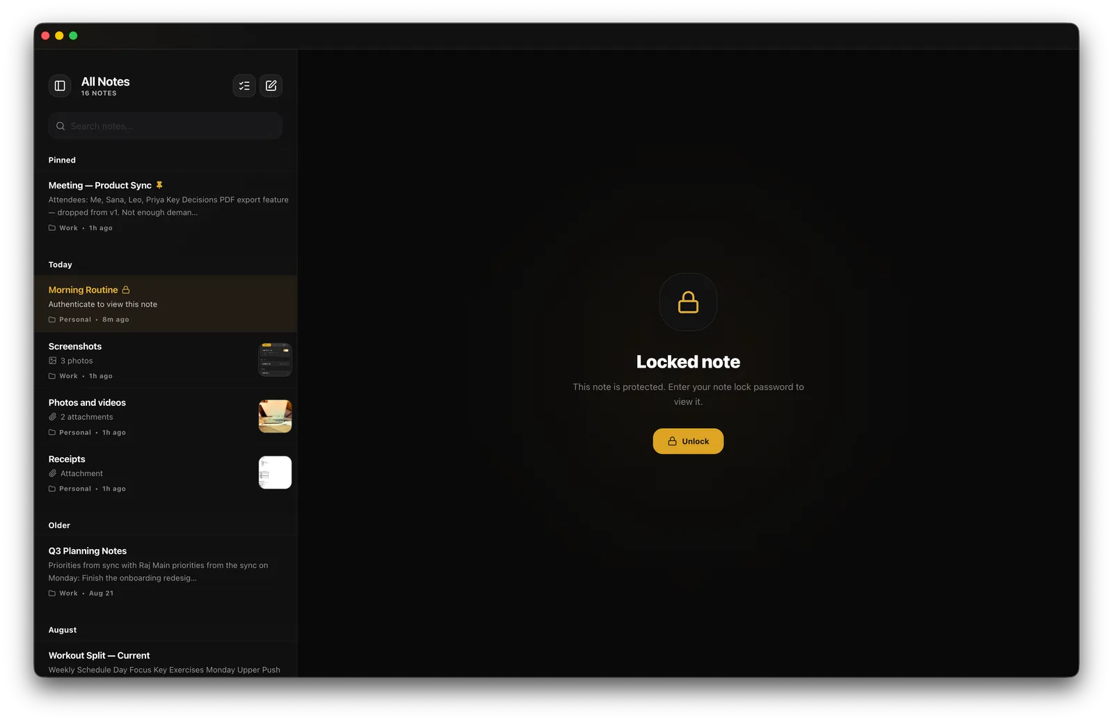 Note Lock — Desktop