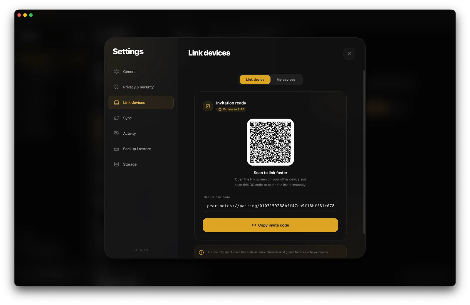 P2P Device Sync — Desktop