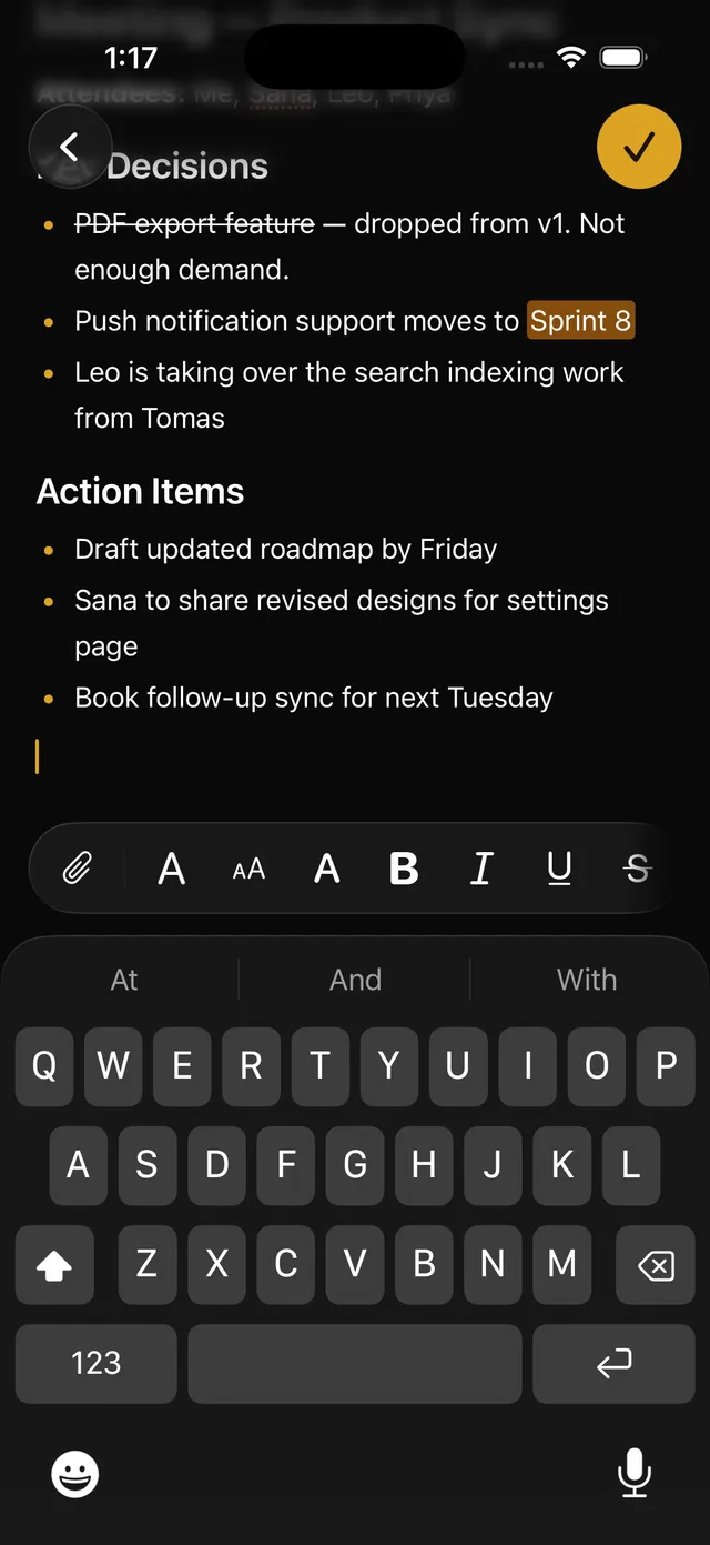 Rich Text Editor — iOS