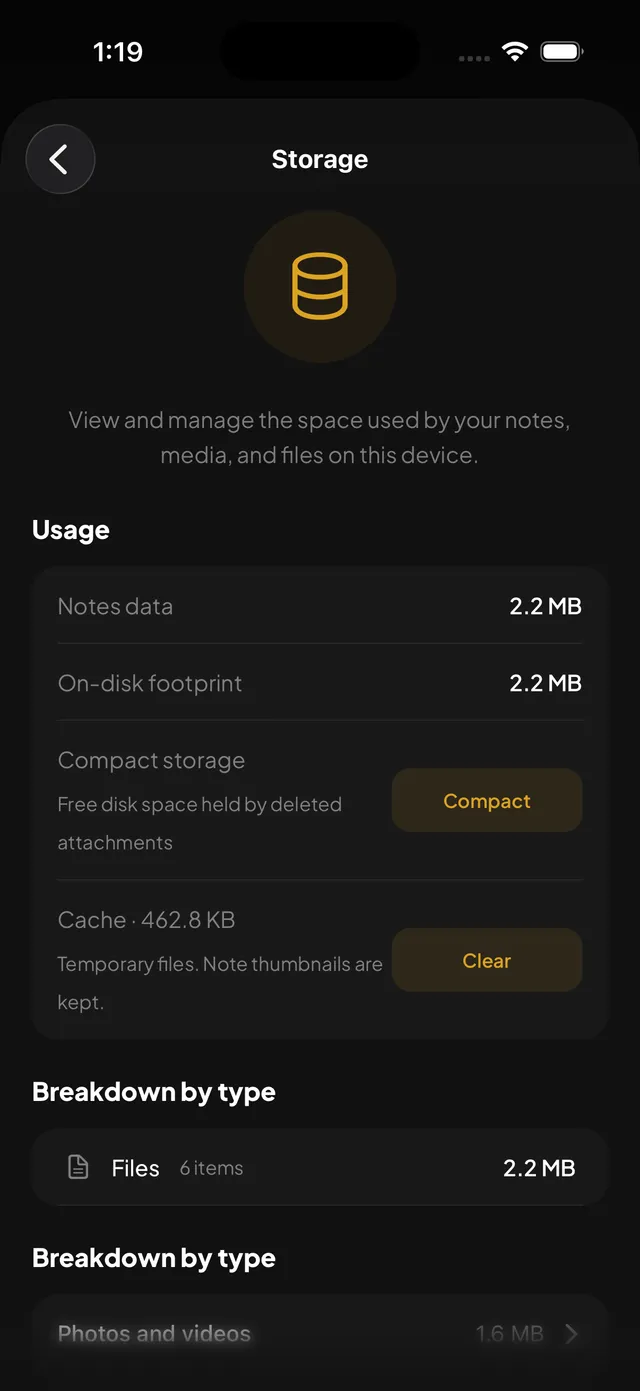 Storage — iOS