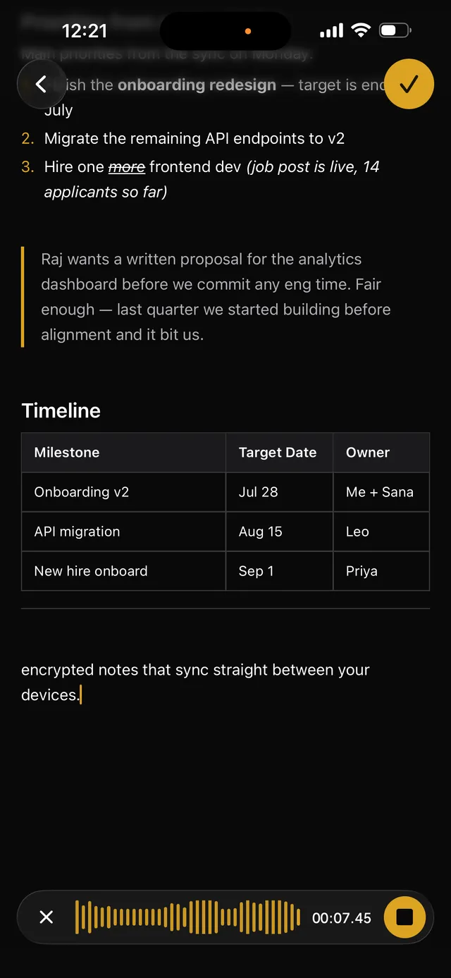 Voice Typing — iOS